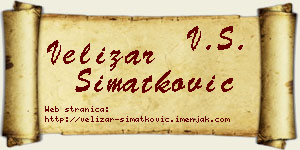 Velizar Simatković vizit kartica